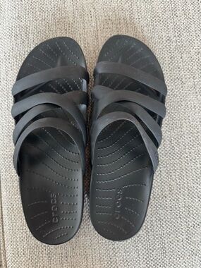 CROCS Black Multi-Strap Slide Sandals